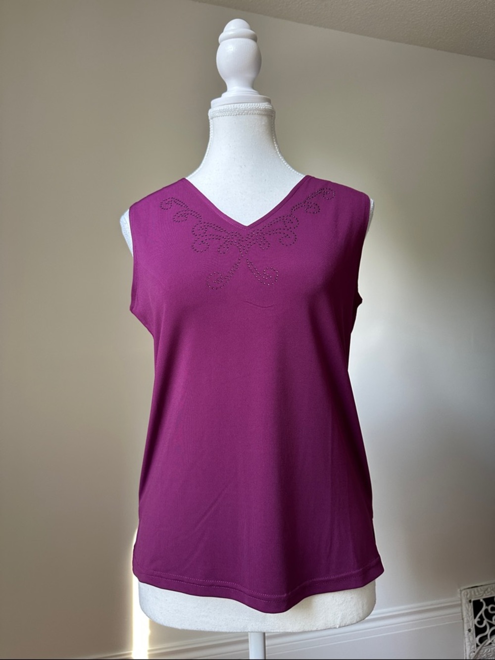 A-NALA Y2K‎ Purple Bedazzled Whimsygoth Festival Summer Tank Top Small